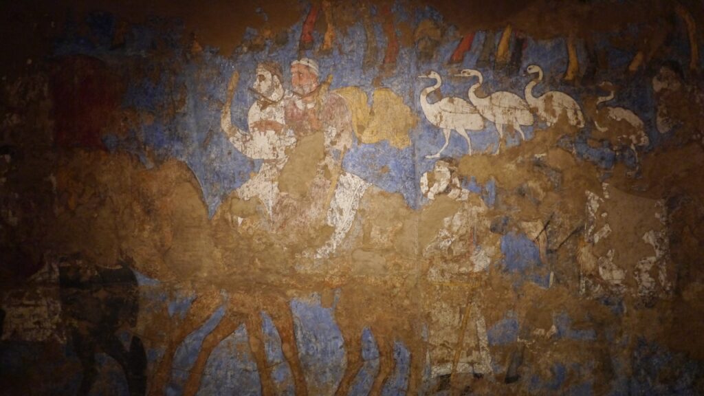 霧野萬地郎撮影:ウズベキスタン、7世紀ゾグド人行進の壁画